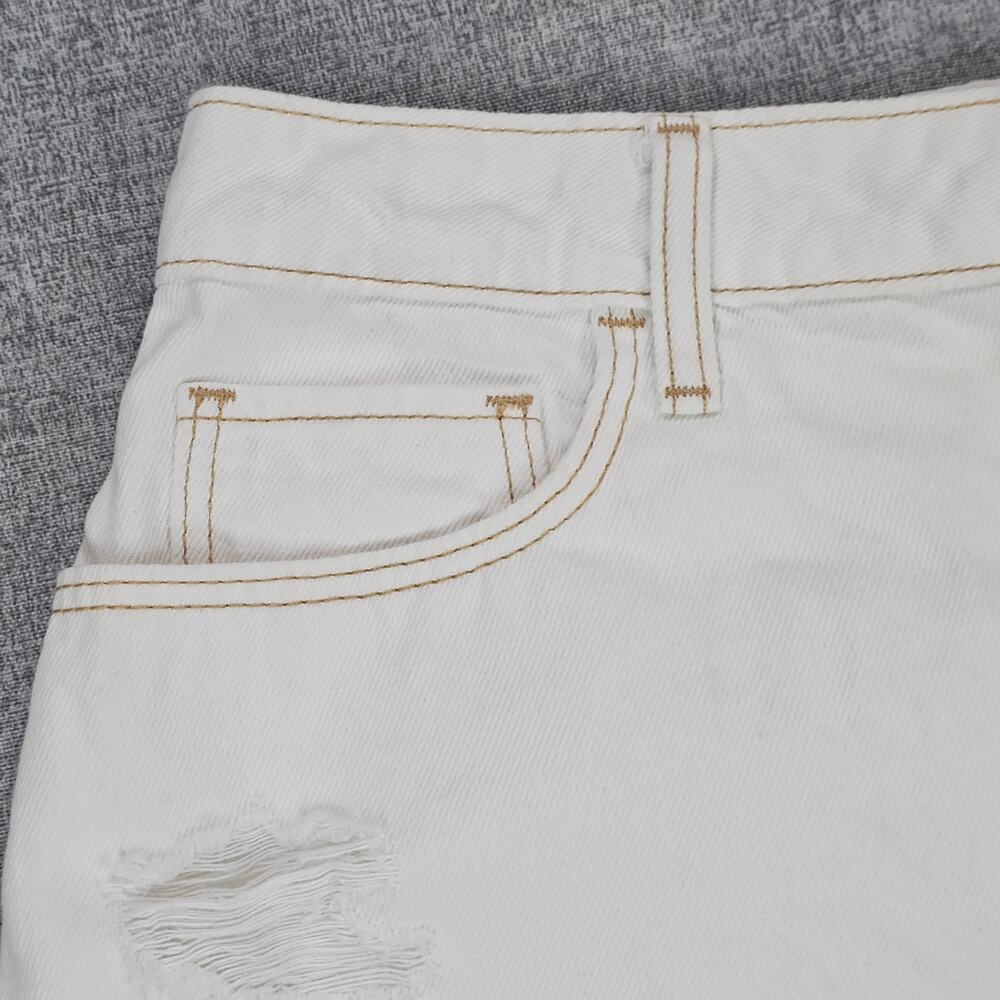 Hollister Jean Shorts Womens Size 29 White Casual Denim High Rise Ripped Frayed - Picture 3 of 12